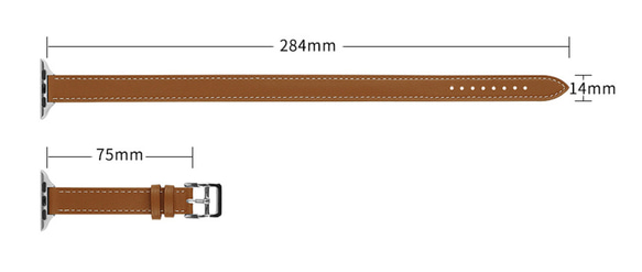 【2022年新色】Apple Watch アップルウォッチ バンド ライトブルーのダブルリング本革ストラップ 5枚目の画像