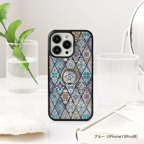 iPhone ケース モロッコタイル 天然貝シェル シェルケース 螺鈿