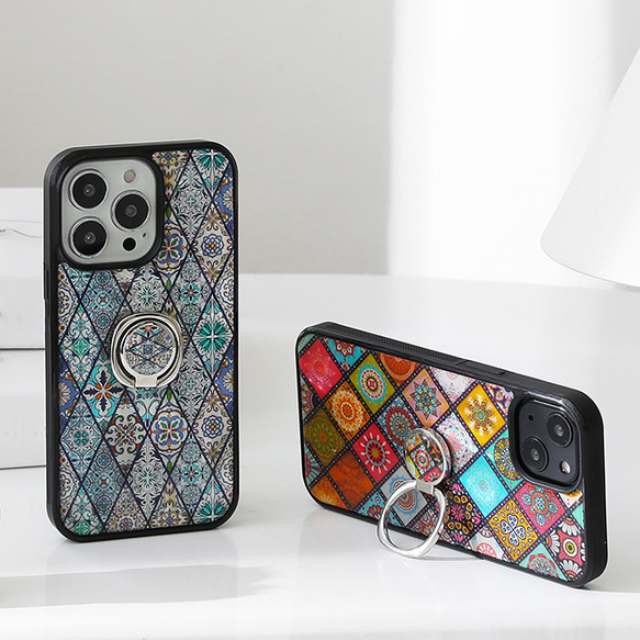 iPhone ケース モロッコタイル 天然貝シェル シェルケース 螺鈿