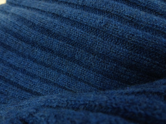 &lt;4 色&gt; 100% 羊毛領/肩羅紋保暖衣 &lt;卡普里藍&gt; 第2張的照片