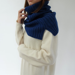 &lt;4 色&gt; 100% 羊毛領/肩羅紋保暖衣 &lt;卡普里藍&gt; 第9張的照片