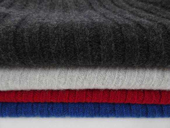 &lt;4 色&gt; 100% 羊毛領/肩羅紋保暖衣 &lt;卡普里藍&gt; 第6張的照片