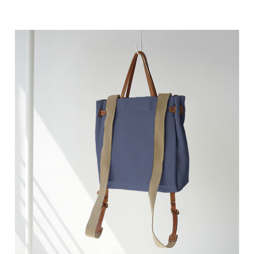 帆布×革の組み合わせ」手作りの2wayトートバッグラシックリュックサック ショルダーバッグ LEVAS（帆布と革） 通販｜Creema(クリーマ)  14719919