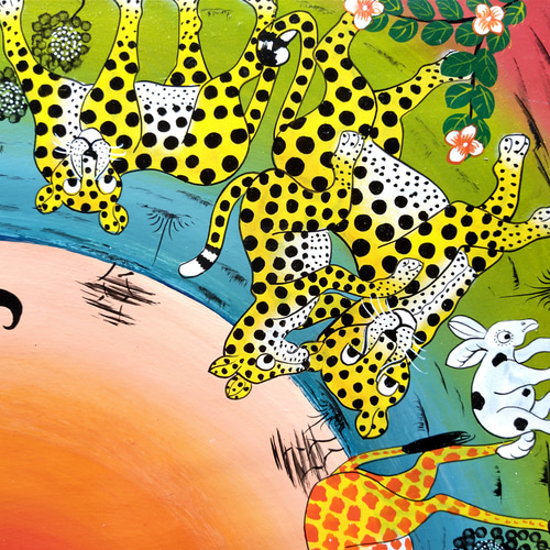 ティンガティンガ アフリカ tingatinga 絵画 ポップアート 60×60 ティンガティンガ アフリカ tingatinga 絵画 ポップアート 60×60