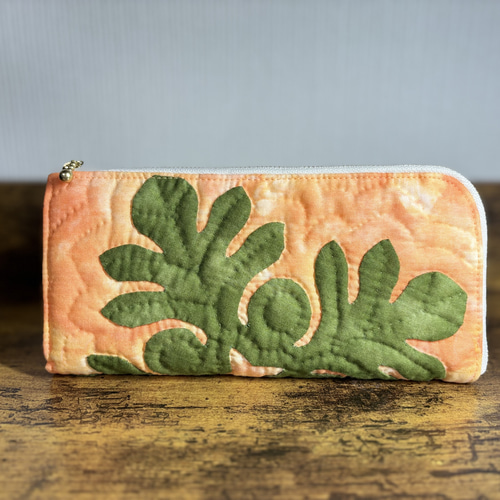 L字ファスナー長財布 秋色のウル【マチ付きです♪】ハワイアンキルト