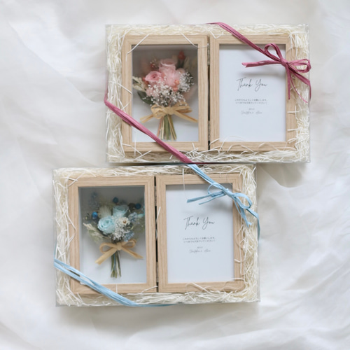 再販・オーダーメイド】木目調・フラワーフォトフレーム《プリザーブド