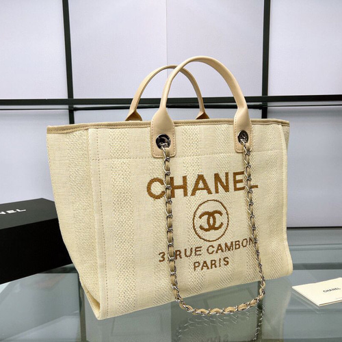 ハンドバッグトートバッグシャネルCHANELキャンバス トートバッグ 麦麦 ...