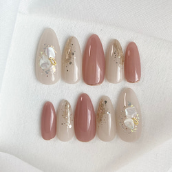 #004 ネイルチップ　ニュアンスネイル　ミラーネイル　シェルネイル da086ee97ea0dbf65ef6aedc725893