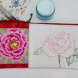 拼布刺繡玫瑰小包 第3張的照片