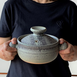 青銅釉土鍋・丸(二人用)　6号　耐熱陶器 4枚目の画像