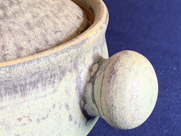 青銅釉土鍋・丸(二人用)　6号　耐熱陶器 7枚目の画像