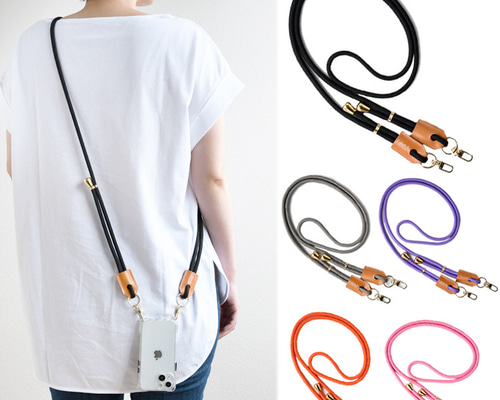 試作品＊カウ柄ハラコと本革丸紐のスマホショルダー ストラップ＊ Amazon.co.jp: [Kiwaza] スマホショルダー ストラップ 革 国産牛