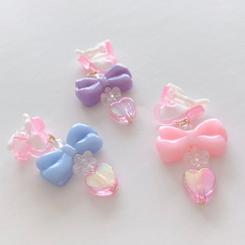 ふんわりカラーʕ•̫͡•ʔ♬✧キッズブレスレット・イヤリング(キッズ 