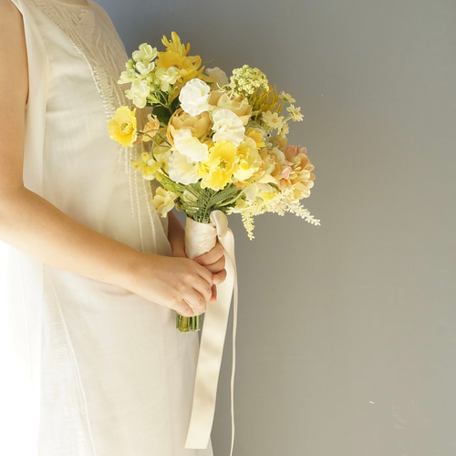 1点もの】ブーケ アーティフィシャルフラワー 8月の結婚式に