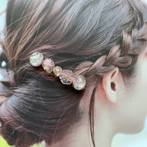 新作♡選べるドライフラワーのレジンヘアクリップ♡卒業式入学式発表会
