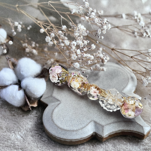 新作♡選べるドライフラワーのレジンヘアクリップ♡卒業式入学式発表会