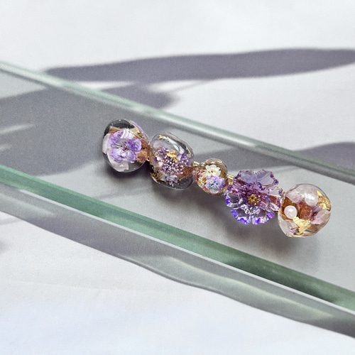 新作♡選べるドライフラワーのレジンヘアクリップ♡卒業式入学式発表会