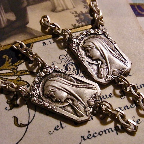 フランス ヴィンテージ デッドストック 聖母マリア ルルドの泉