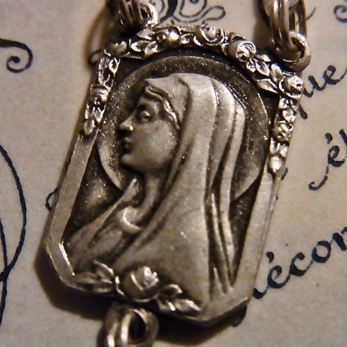 フランス ヴィンテージ デッドストック 聖母マリア ルルドの泉