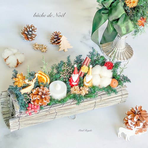 再販沢山】星降る森のブッシュドノエル プリザーブドフラワー Petal  