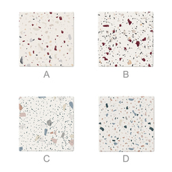 【4点セット】吸水性 珪藻土 コースター カラー テラゾ パターン スクエア 断熱マット プレースマット 6枚目の画像