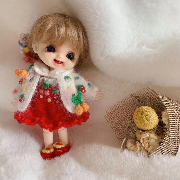 ドール服 刺繍苺 オビツ11ob11ねんどろいど服 その他人形 kzsqn