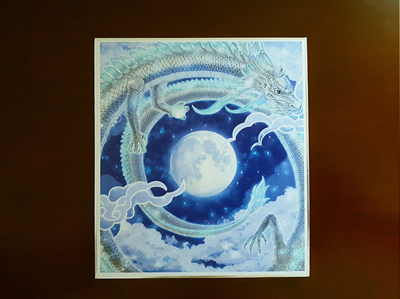 銀龍』龍の絵 ミニ色紙【120×135㎜】（送料込） 絵画 ミツメグ 通販