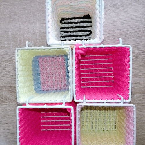 ハンドメイド 手編み 手作り ワイヤーカゴ 毛糸 13個 フリー