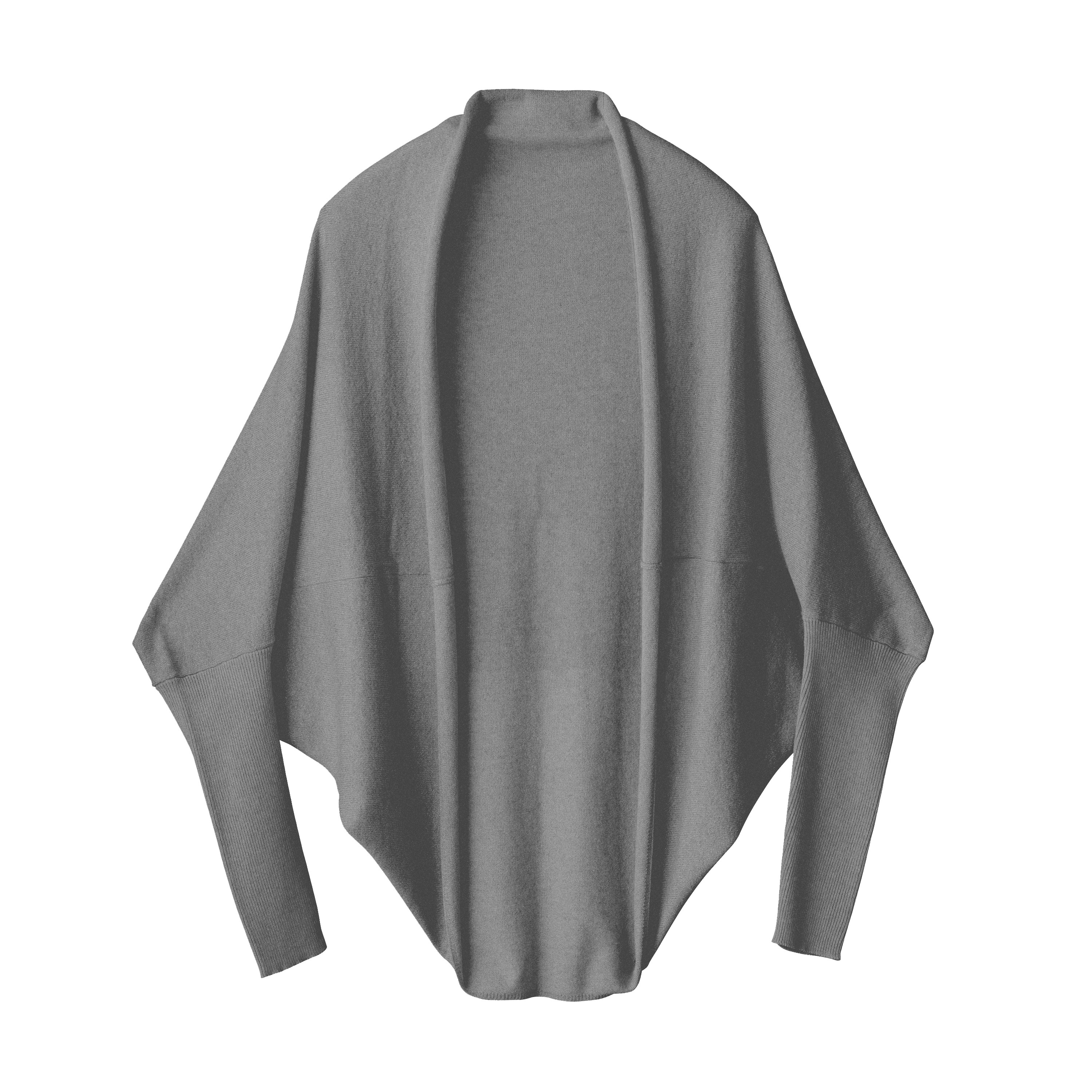 《送料無料》manymerry イタリア糸 ラメ糸カシミヤ混ロングボレロ GREY 11,099円