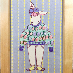 『TEFU TEFU Michele グレー』染色＋刺繍作品 2枚目の画像