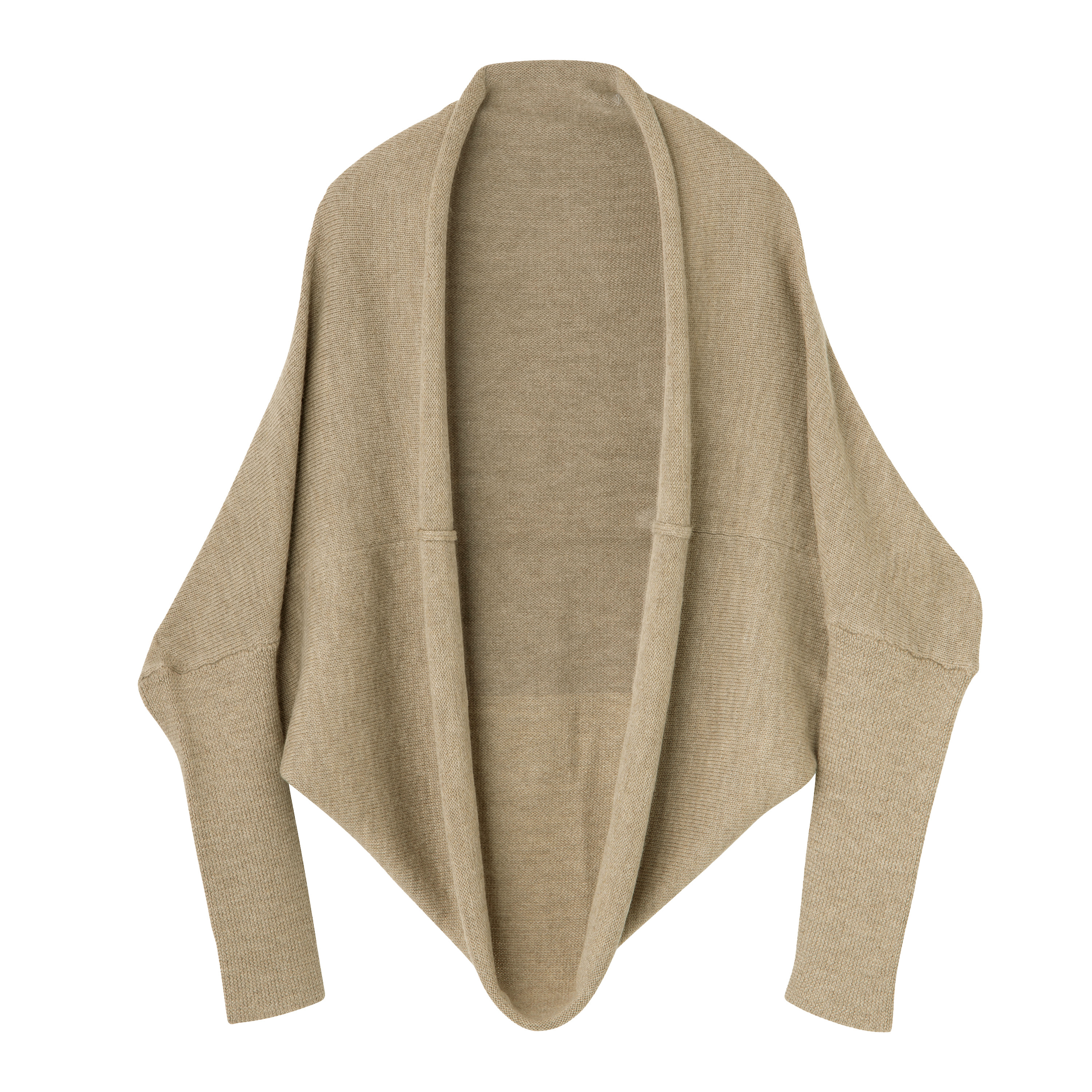 《送料無料》manymerry ベビーアルパカ100％ロングボレロ BEIGE