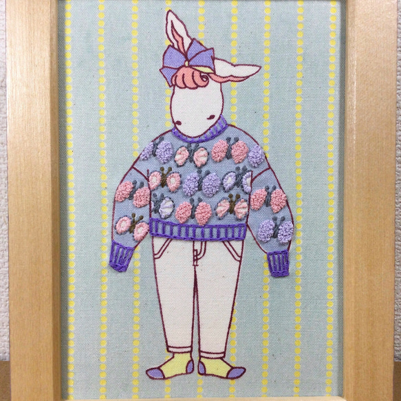 『TEFU TEFU Michele グリーン』染色＋刺繍作品 2枚目の画像
