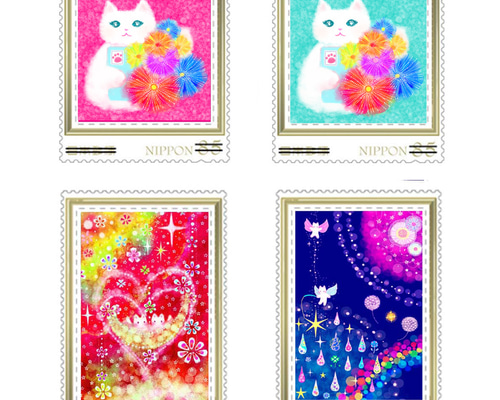 猫の110円切手と85円切手（合計4枚）セット❀creema限定❅ レター