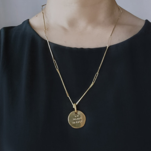 ラウンドプレート ペンダントトップ【プレーン または 刻印入り