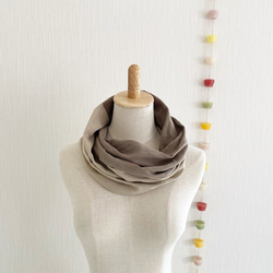 日本製造高品質雙層紗布蓬鬆夢幻圍脖雙色（沙米色 x 摩卡米色） 第5張的照片
