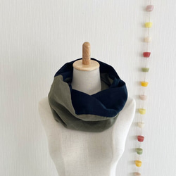 ♡日本製造♡優質雙層紗布製成的蓬鬆夢幻的圍脖♡雙色（卡其色x黑色） 第7張的照片