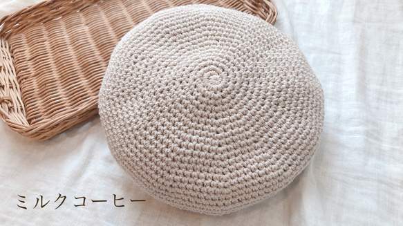 ポンポンベレー帽　ベレー帽　コットン100 ハンドメイド　ベビー　キッズ 6枚目の画像