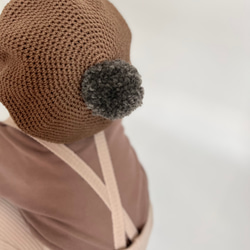 ポンポンベレー帽　ベレー帽　コットン100 ハンドメイド　ベビー　キッズ 4枚目の画像