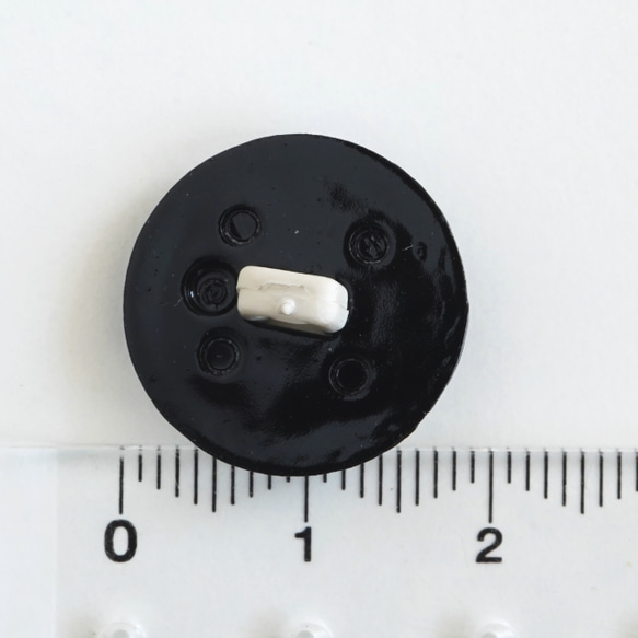 (2個) 18mm ポピーのボタン ブラック フランス製 5枚目の画像