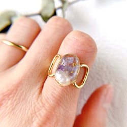 [生日石精選糖果戒指] 戒指，天然石，淡水珍珠，最喜歡的顏色，大禮物，生日禮物 第4張的照片