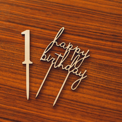 お誕生日ケーキの飾りつけに★ハッピーバースデー＆数字のケーキトッパー 3枚目の画像