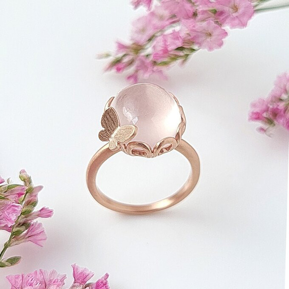 ☆様ローズクォーツ蝶々3