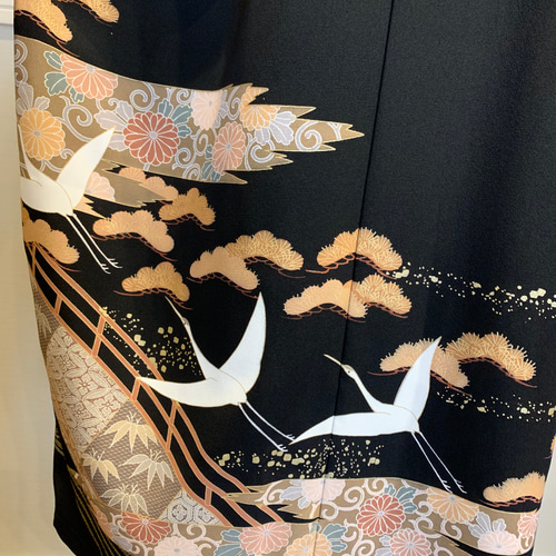 ✴︎✴︎✴︎着物リメイク✴︎黒留袖(白鶴)のバルーンフォーマル 