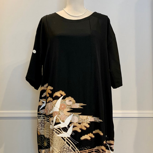 ✴︎✴︎✴︎着物リメイク✴︎黒留袖(白鶴)のバルーンフォーマル