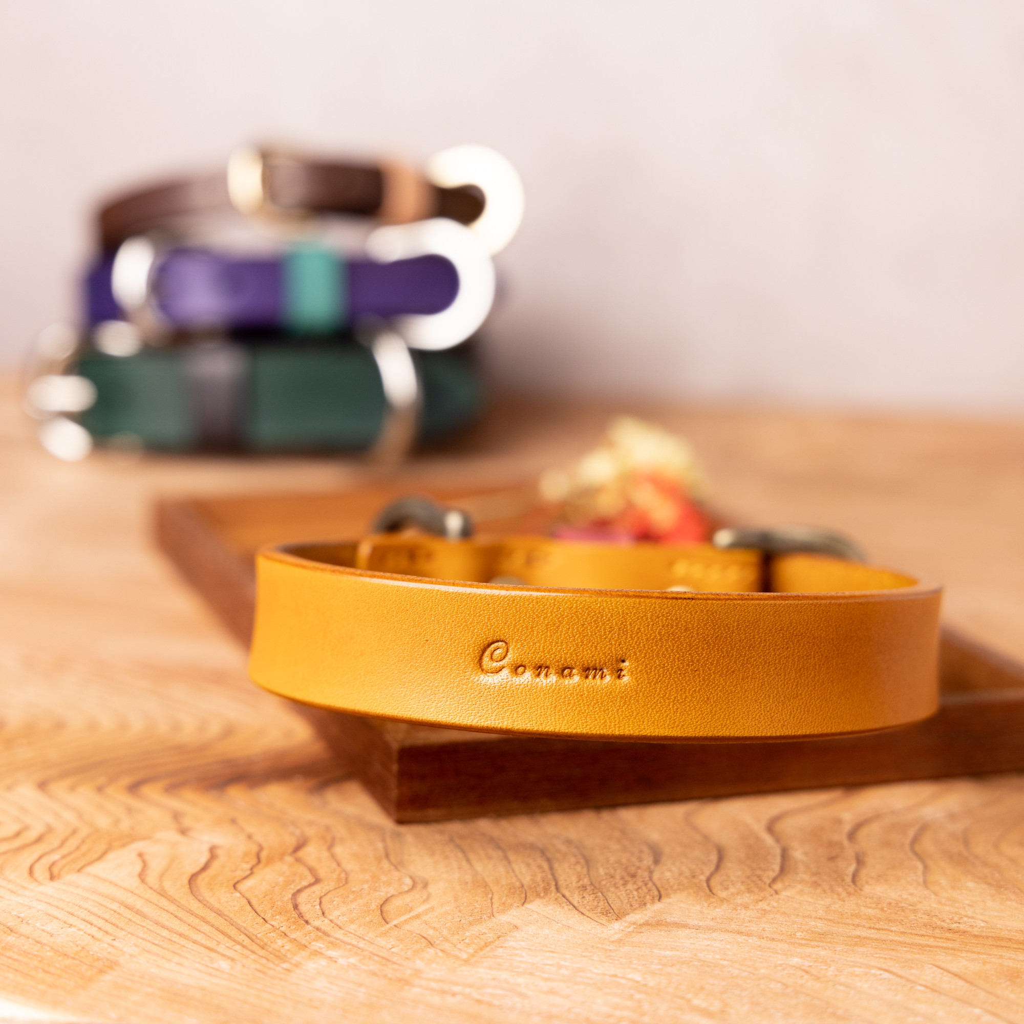 21mm幅首輪　首周り20ｃｍ～49ｃｍまで　1枚革　ネーム刻印