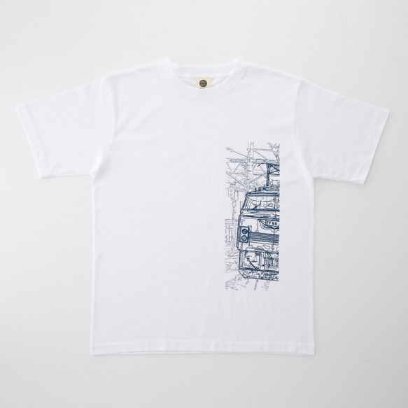 鉄道Tシャツ｜EF66（ White × Navy ） 鉄道グッズ ギフト プレゼント 2枚目の画像