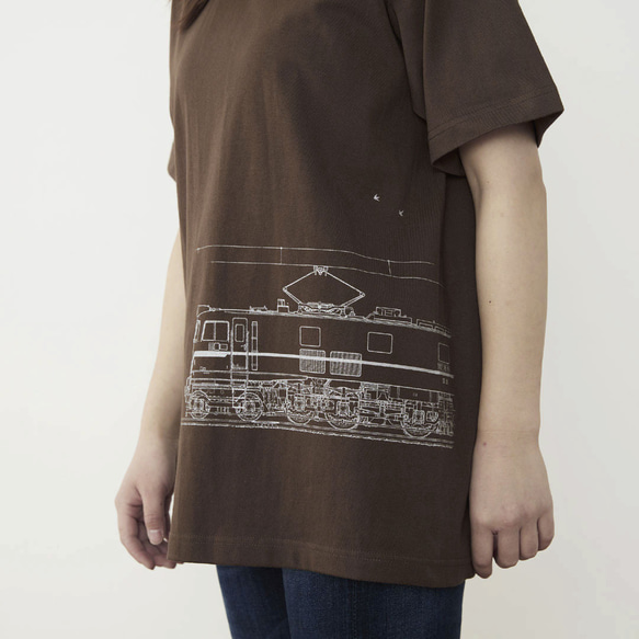 鉄道Tシャツ｜EF58-61 （ Dark Brown × Silver ） 鉄道グッズ ギフト プレゼント 9枚目の画像