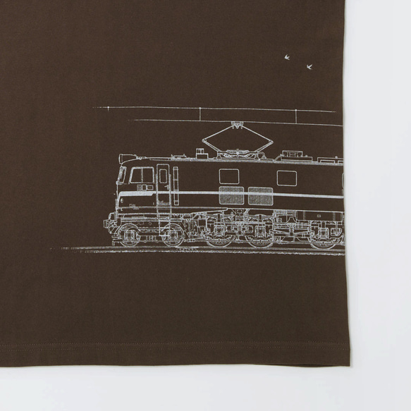 鉄道Tシャツ｜EF58-61 （ Dark Brown × Silver ） 鉄道グッズ ギフト プレゼント 3枚目の画像