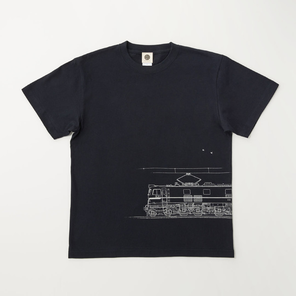 鉄道Tシャツ｜EF58-61 （ Dark Navy × Silver ） 鉄道グッズ ギフト プレゼント 1枚目の画像