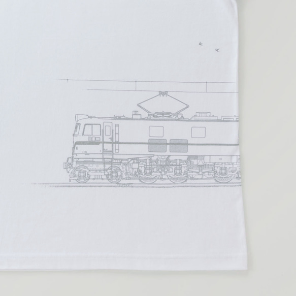 鉄道Tシャツ｜EF58-61 （ White × Silver ） 鉄道グッズ ギフト プレゼント 1枚目の画像